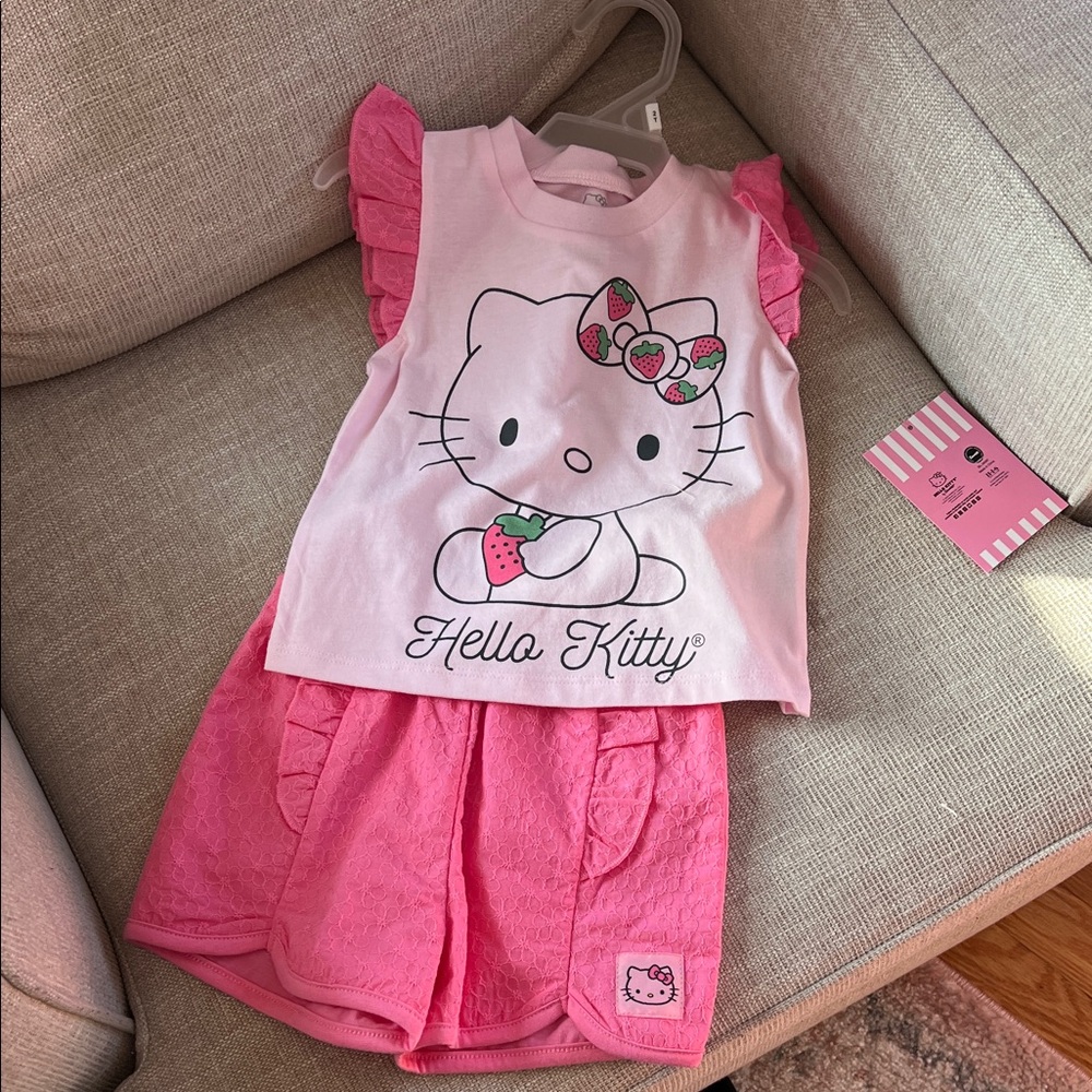 Hello Kitty Pink Ruffle Pajama Set